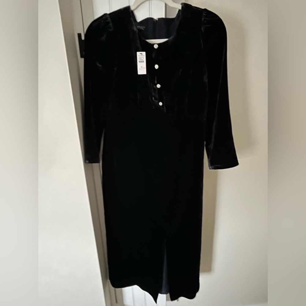 Talbots blue velvet dress